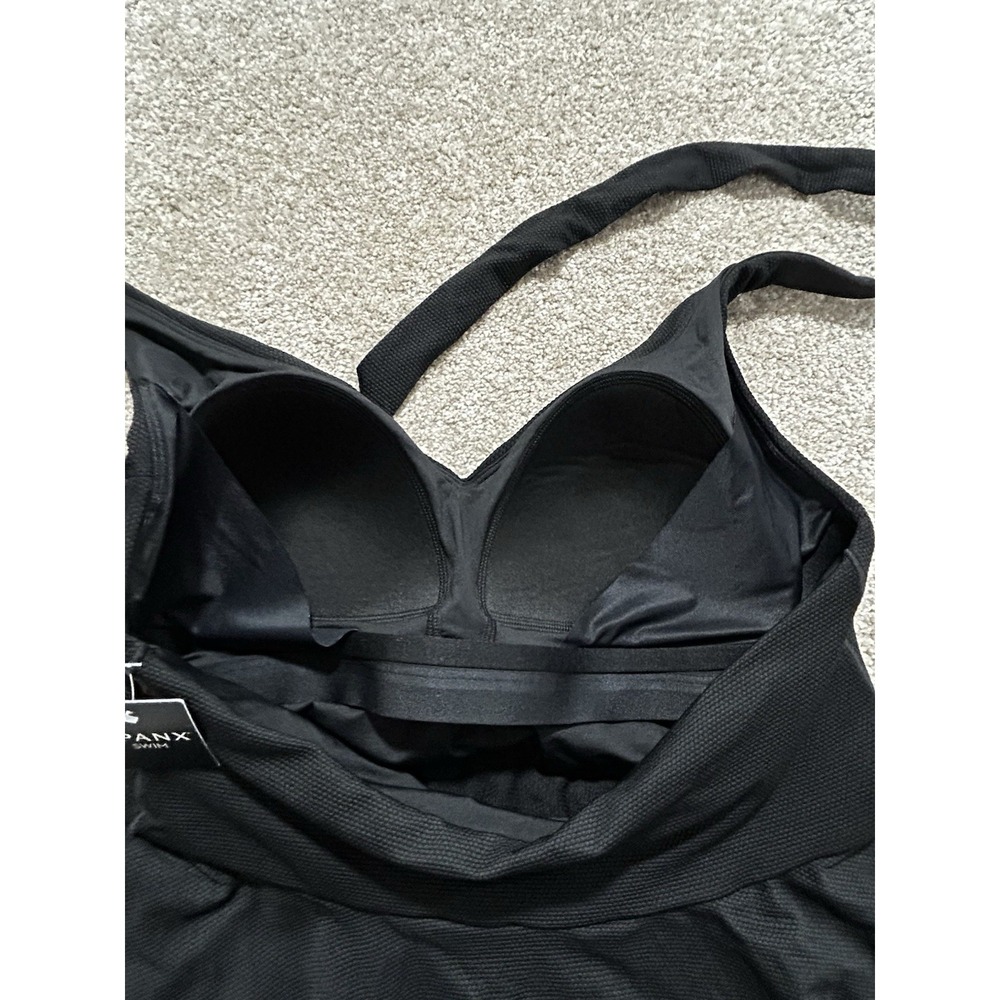 NEW Spanx Women's XL Swim Pique Full Bust Halter Tankini Swim Very Black - Picture 6 of 7